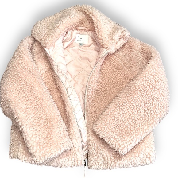 A New Day Light Pink Fuzzy Faux Fur Sherpa Women’s Jacket Coat Size Medium - Picture 7 of 16